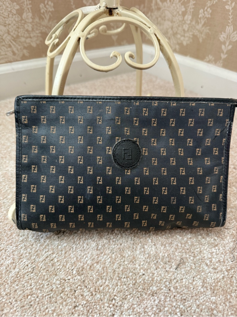 Fendi Monogram pouchette cosmetic bag with zipper
